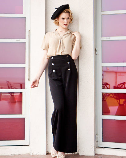 1930s Sailor Pants - Black