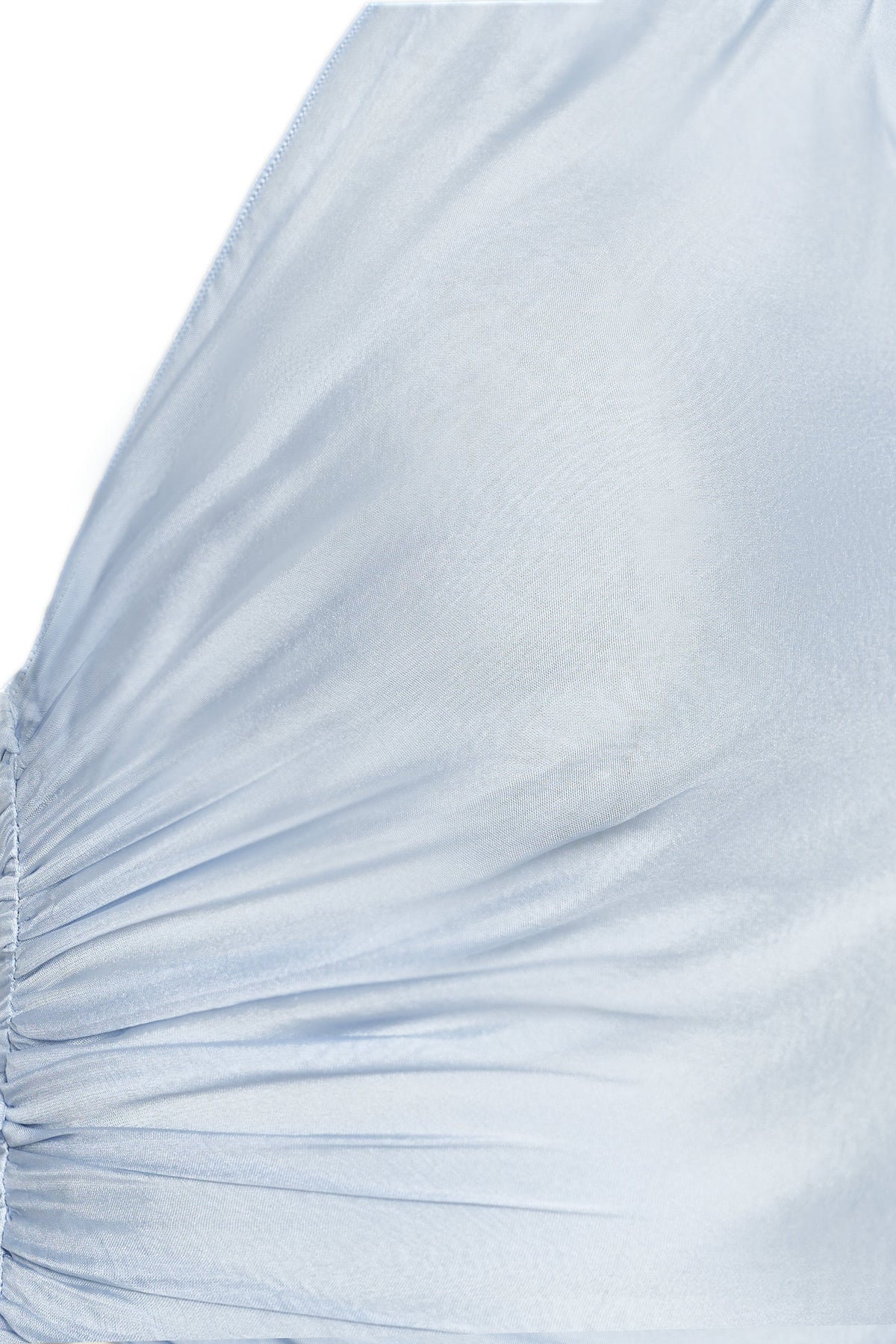Volante Silk Chiffon Top - Misty Blue