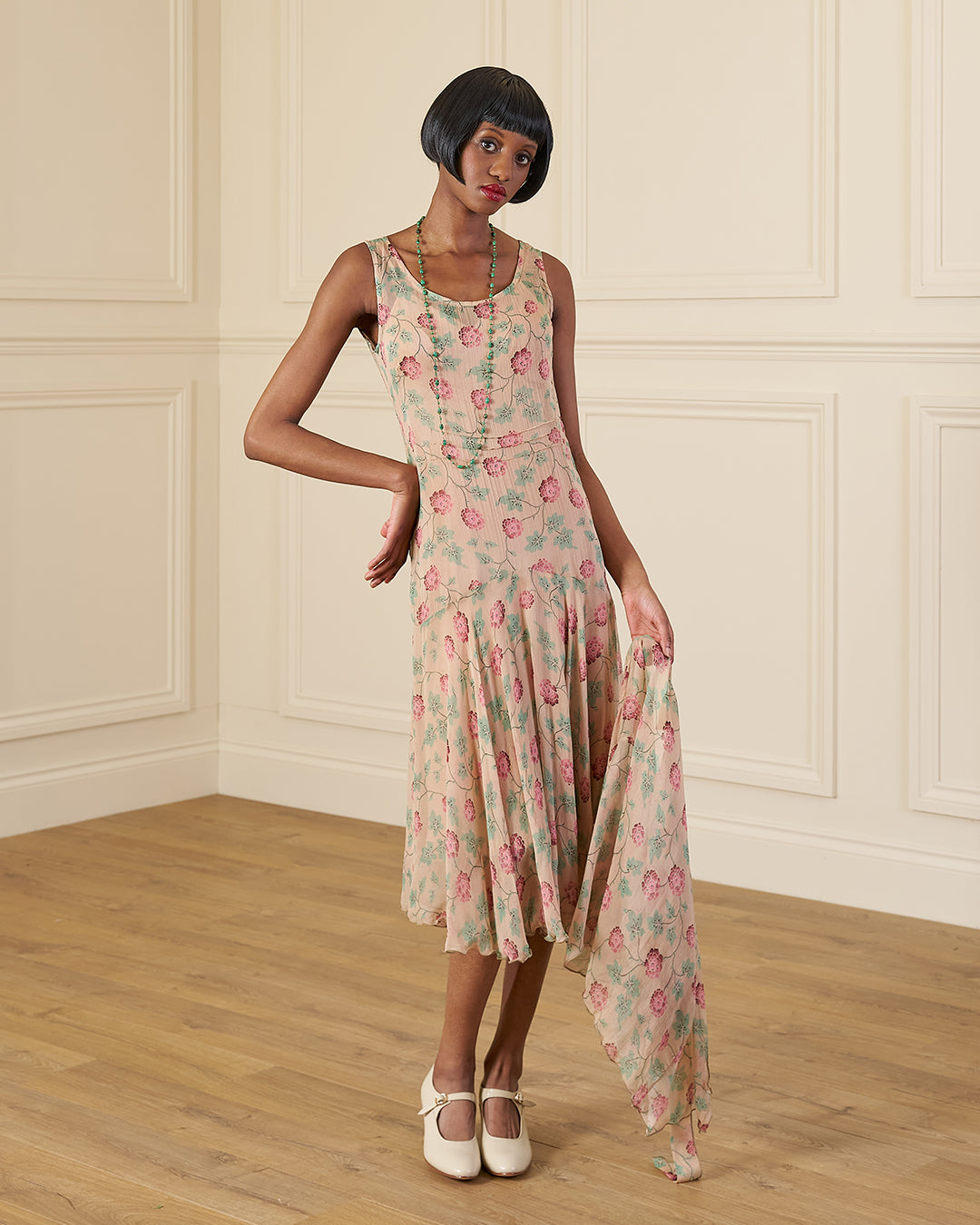 1920s Laverne Dress and Kimono - Hydrangea Georgette
