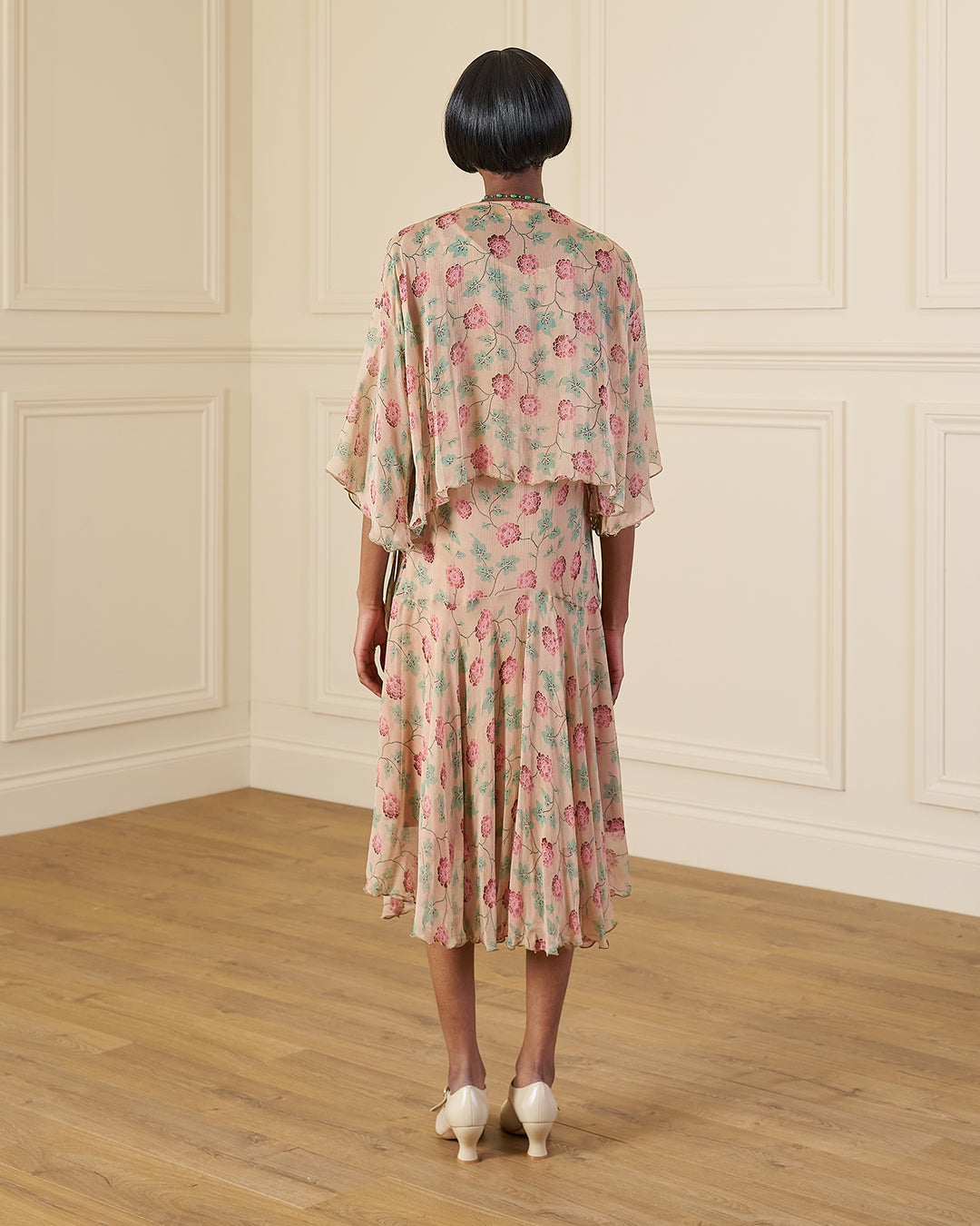 1920s Laverne Dress and Kimono - Hydrangea Georgette