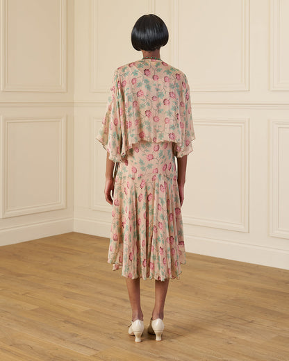 1920s Laverne Dress and Kimono - Hydrangea Georgette
