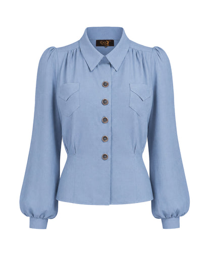 1940s Sweetheart Blouse - Lilac