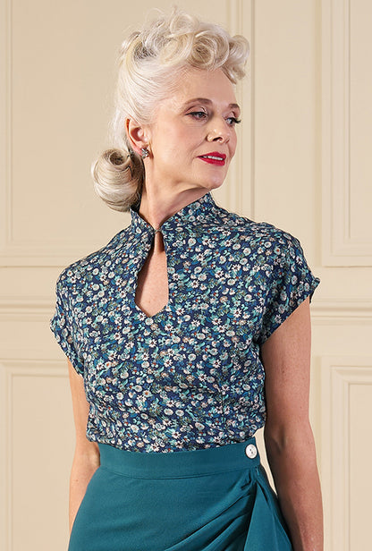 1940s Keyhole Blouse - Marguerite