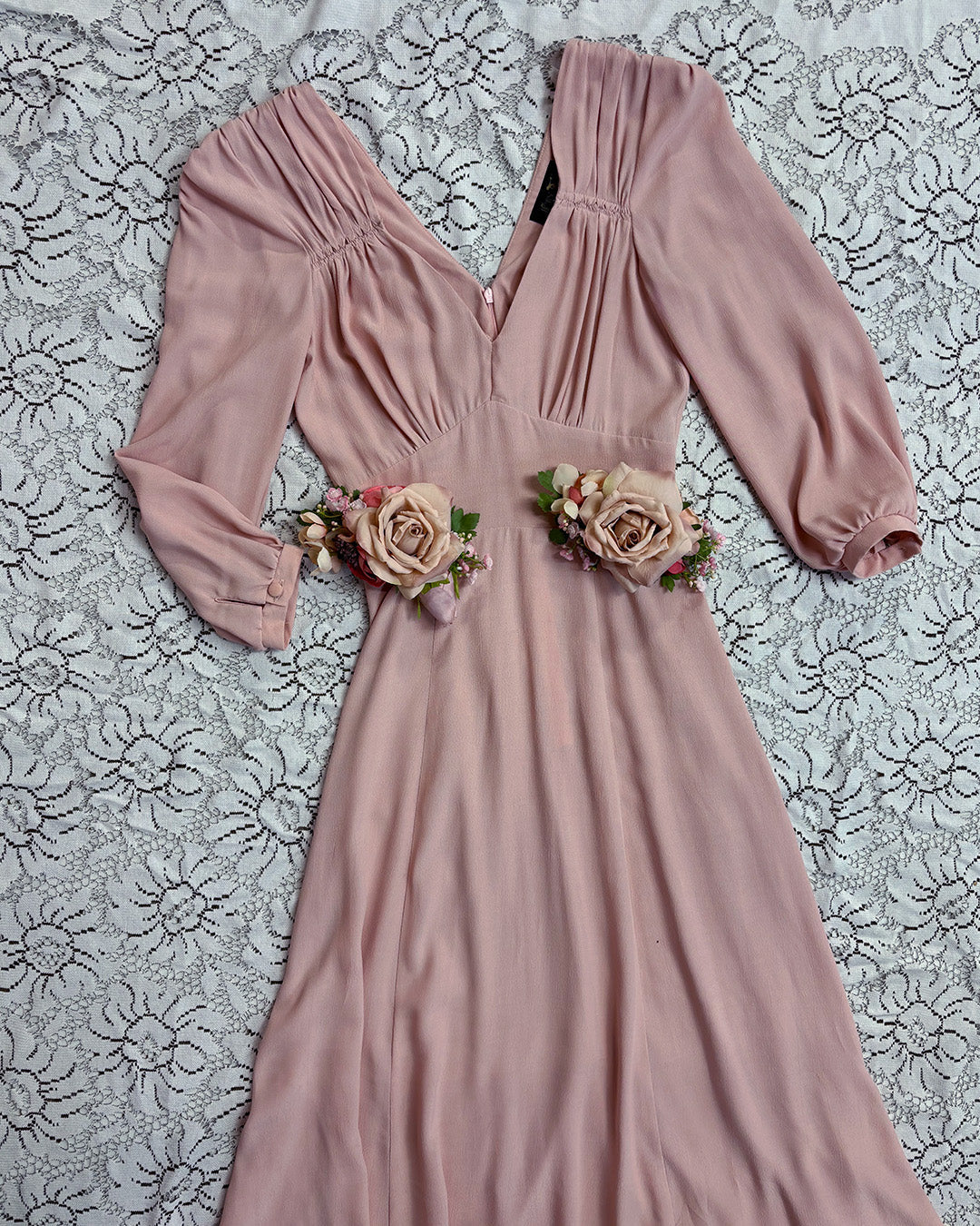 1940s 'Marian' Midi Dress - Blush Pink