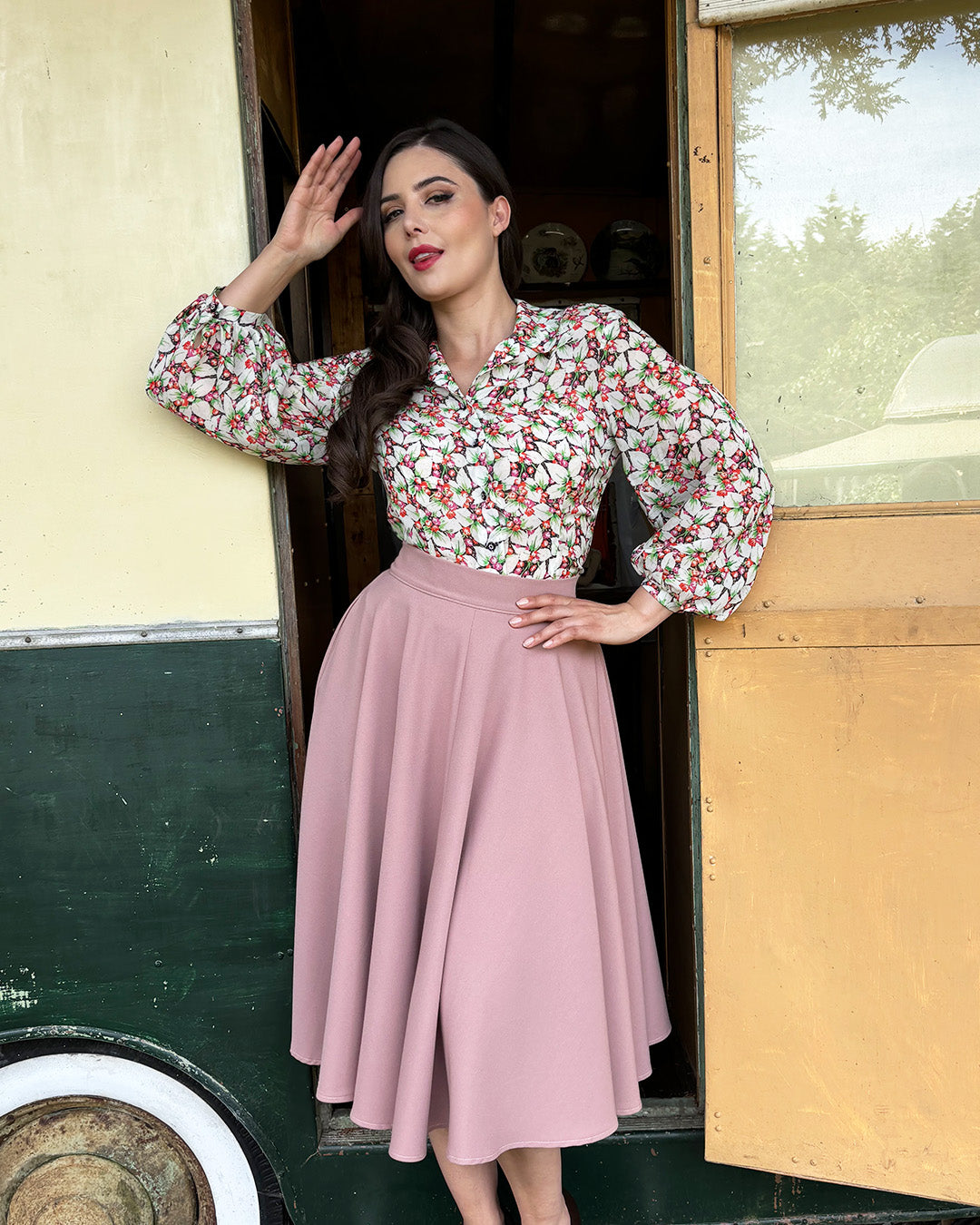 1950s Lola Blouse - Beautyberry Georgette