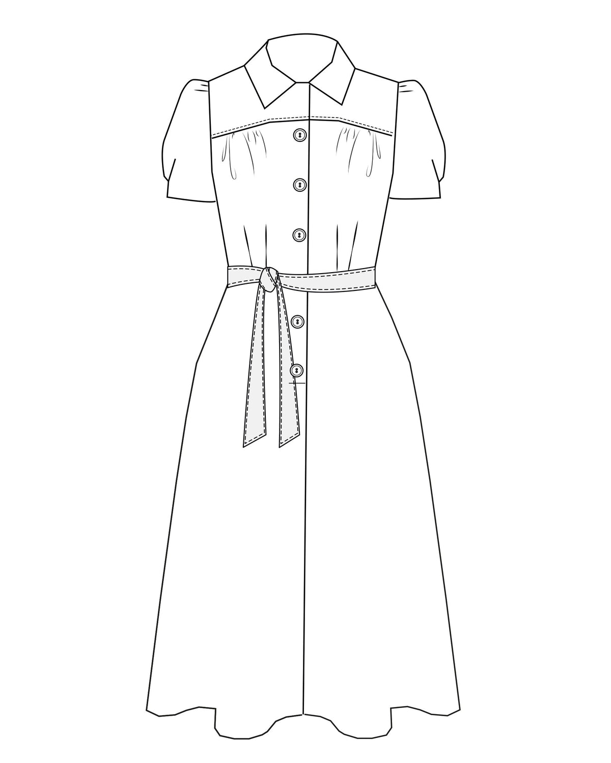 1940s Shirt-Waister Dress - Ocean Pearl