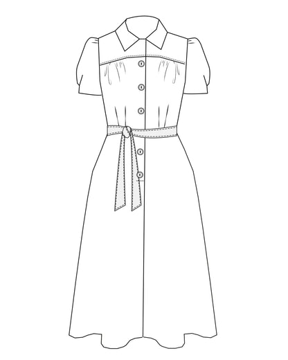 1940s Shirt-Waister Dress - Ocean Pearl