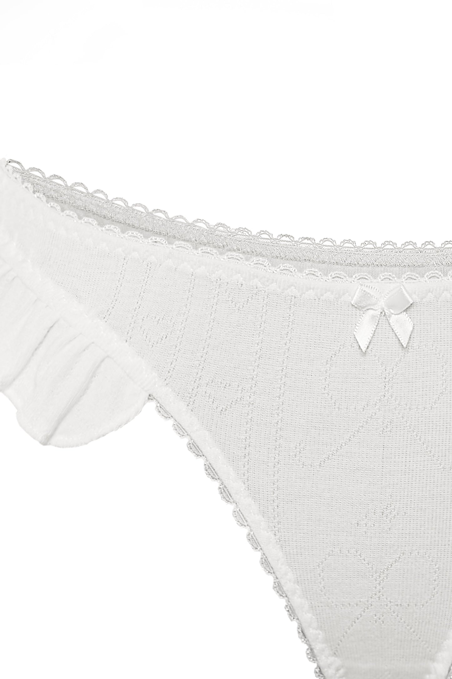 Bambi Ruffle Thong - White
