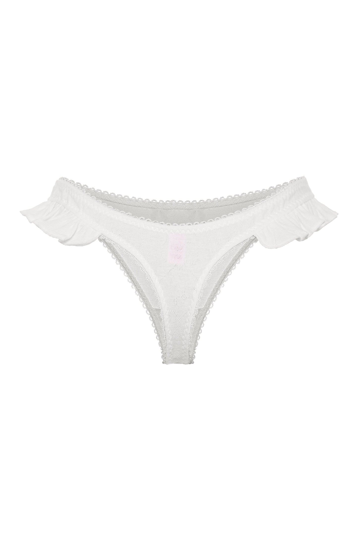 Bambi Ruffle Thong - White