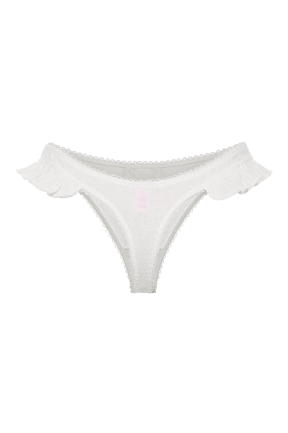 Bambi Ruffle Thong - White