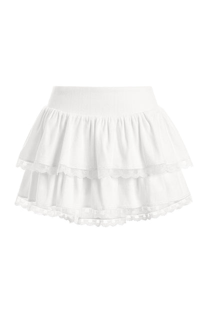 Juliette Ruffle Micro Skirt - White
