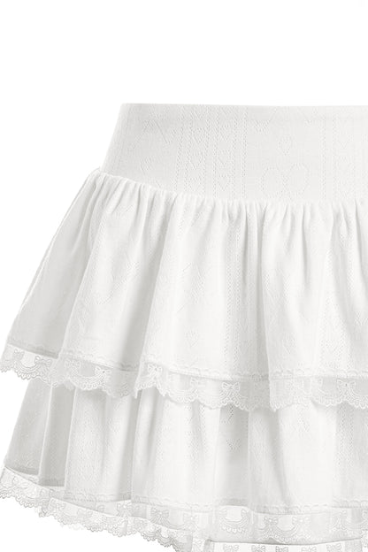 Juliette Ruffle Micro Skirt - White