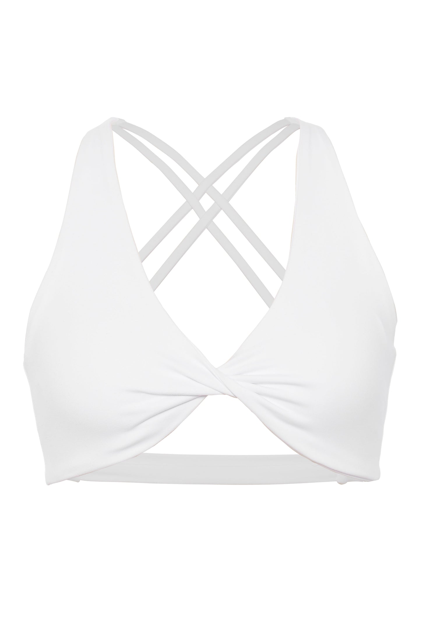 Mia Cross Front Bra - White
