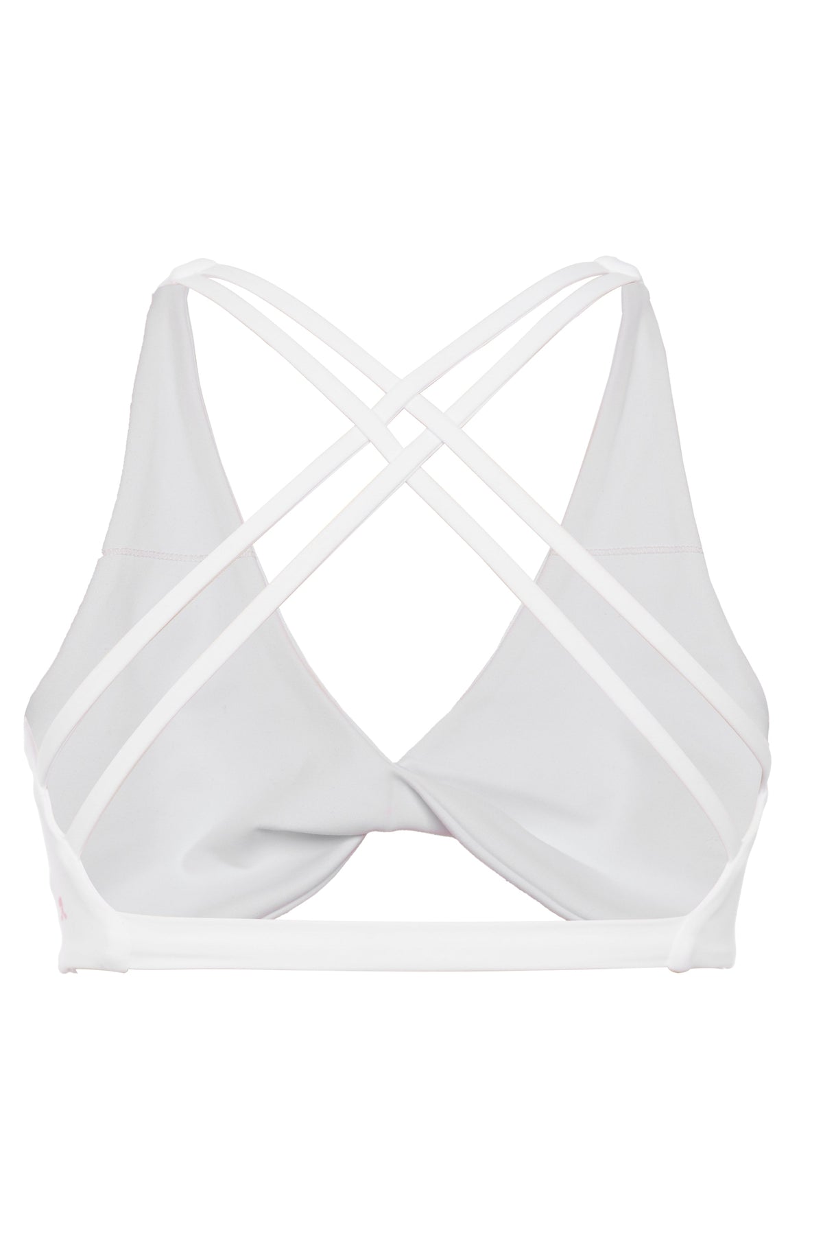 Mia Cross Front Bra - White