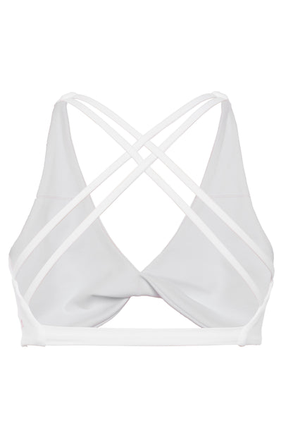 Mia Cross Front Bra - White