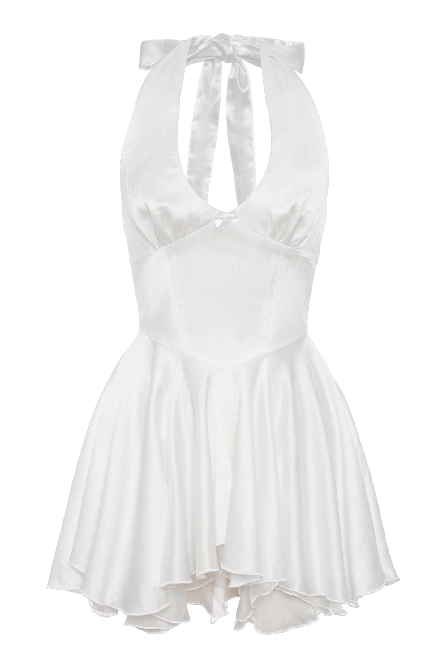 Regina Crepe Satin Dress - White