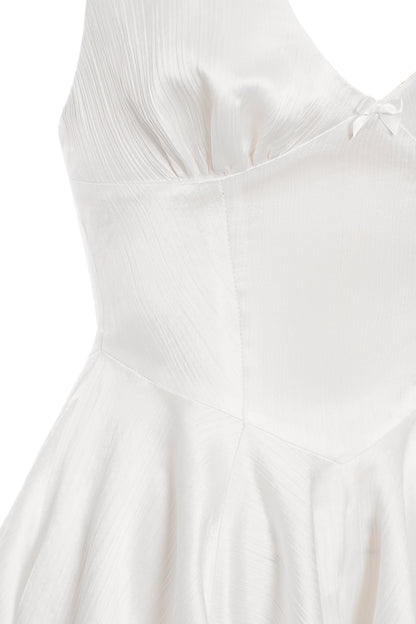 Regina Crepe Satin Dress - White