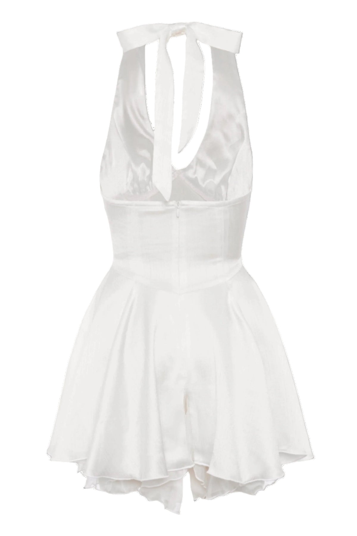 Regina Crepe Satin Dress - White