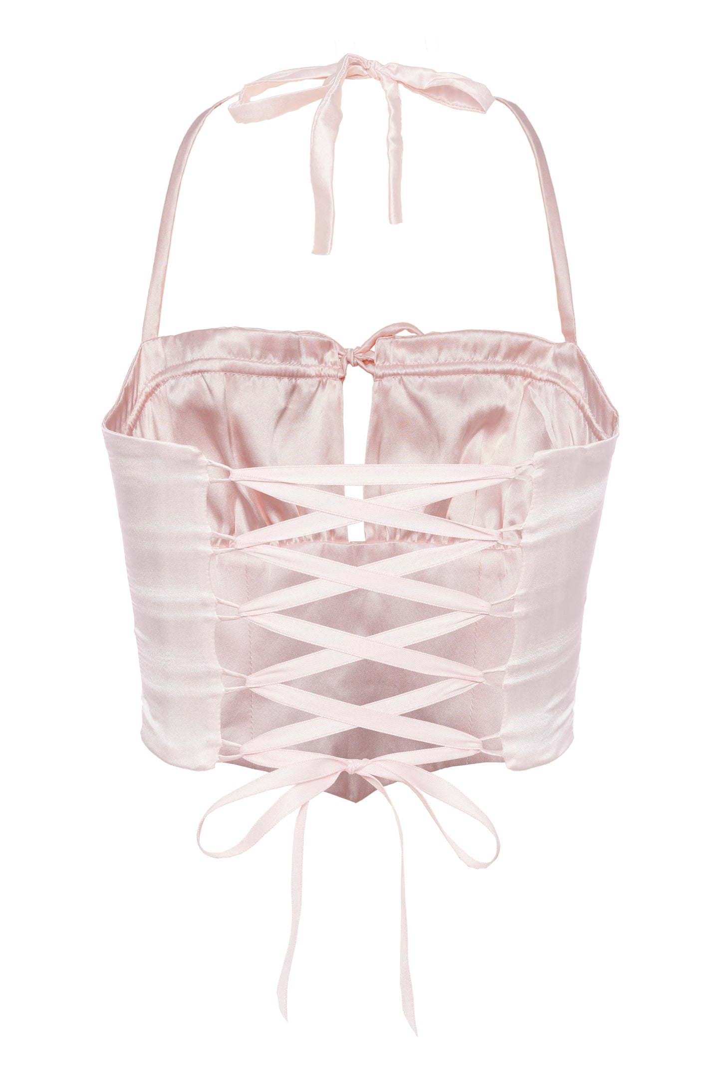 Aria Silk Satin Corset - Pink