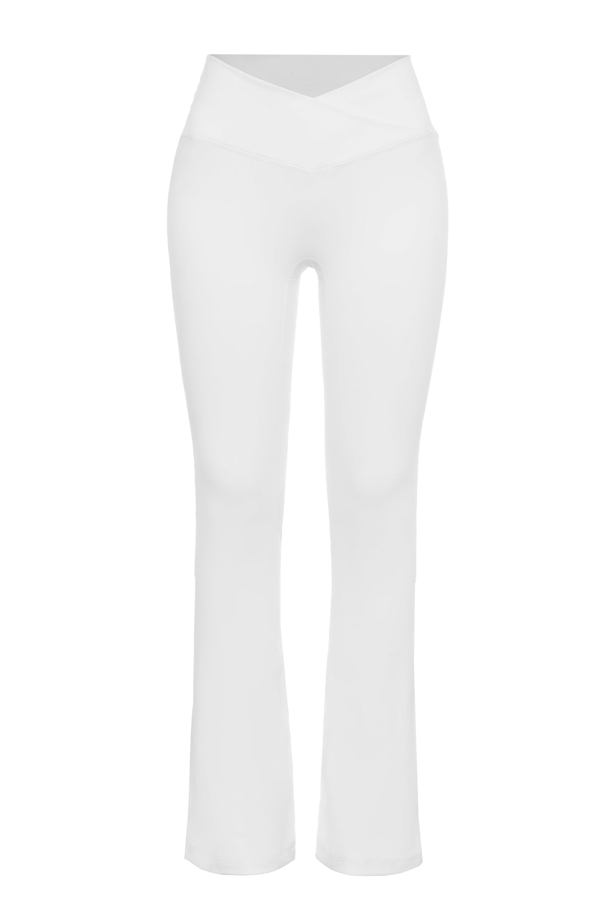 Zoe Petite Scrunch Flare Leggings - White
