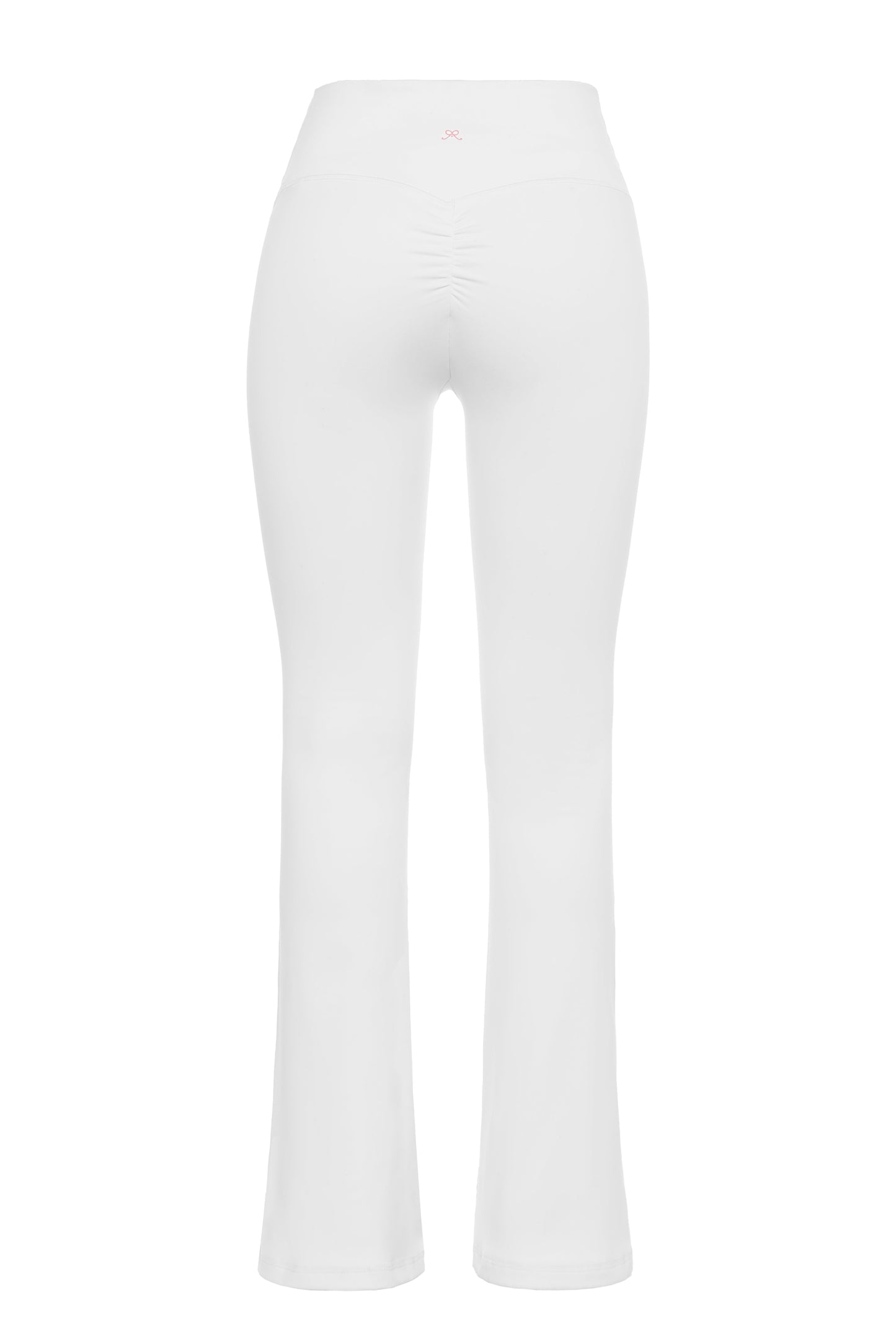 Zoe Petite Scrunch Flare Leggings - White