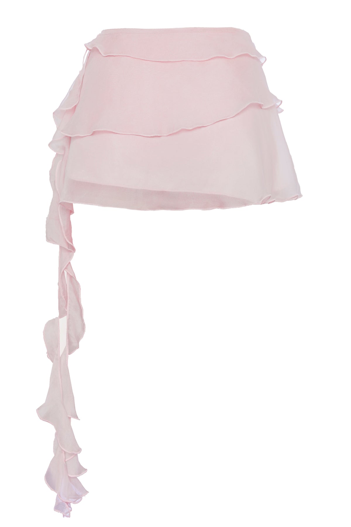 Volante Silk Chiffon Skirt - Pink