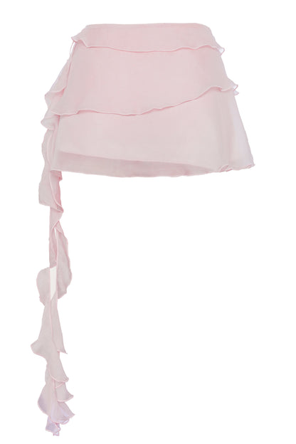 Volante Silk Chiffon Skirt - Pink