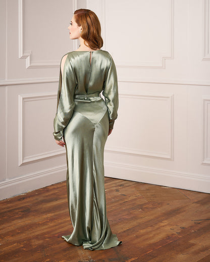 1930s Siren Evening Gown - Sage Green