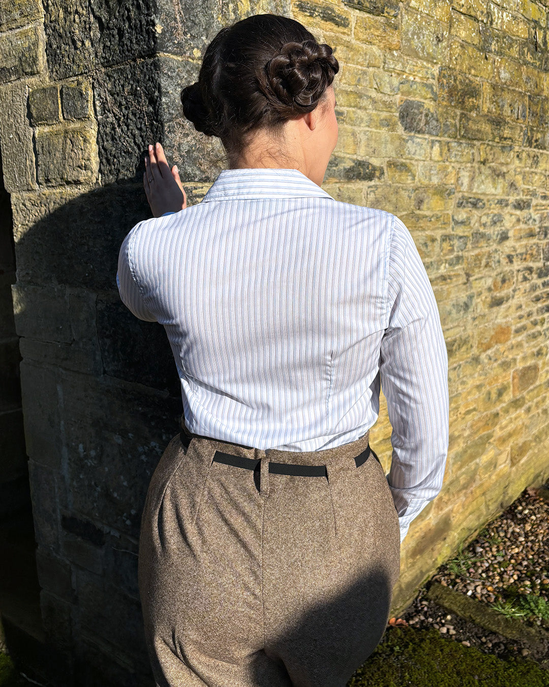 Spearpoint Collar Shirt - Blue Ticking