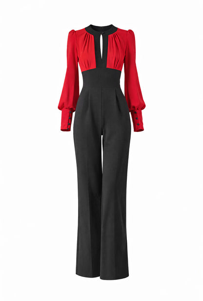 1970s Sydney Jumpsuit - Red & Black