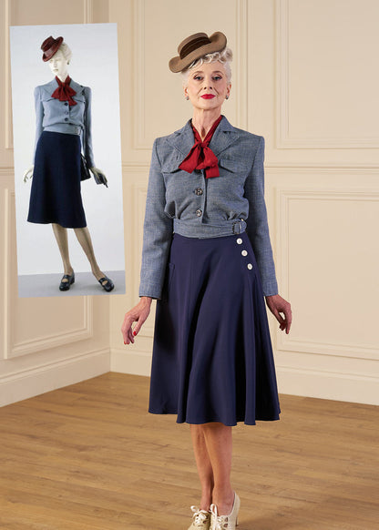 1940s Utility Buckle Jacket - Blue Wool