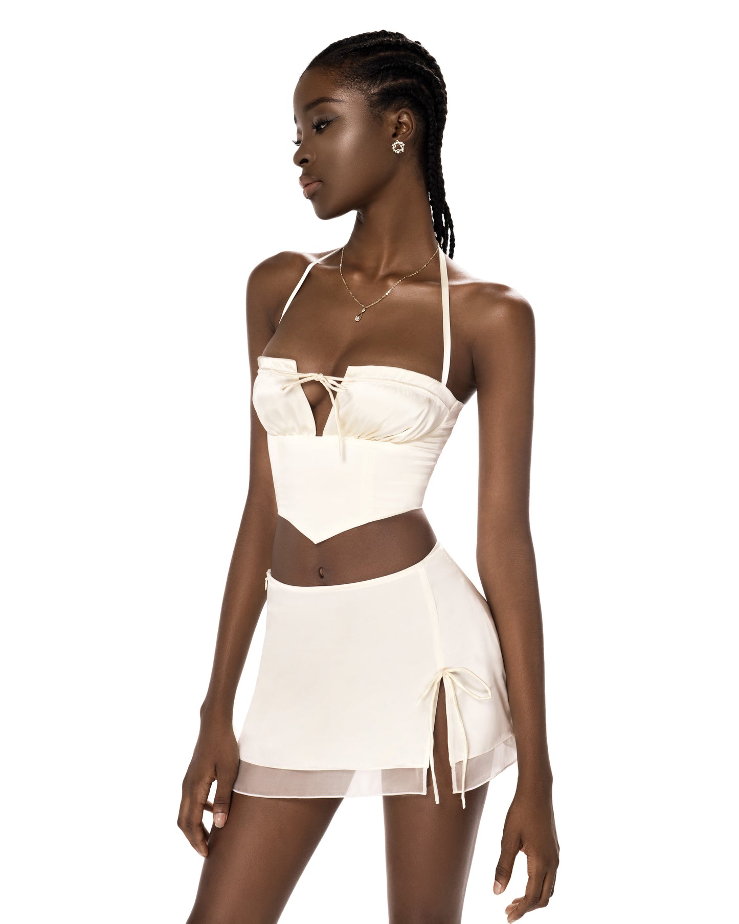 Aria Silk Skirt - Ivory