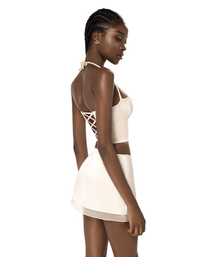Aria Silk Skirt - Ivory