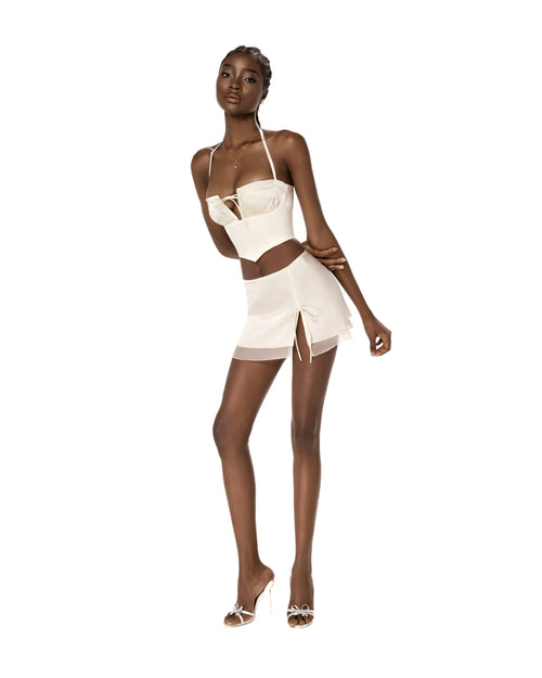 Aria Silk Skirt - Ivory