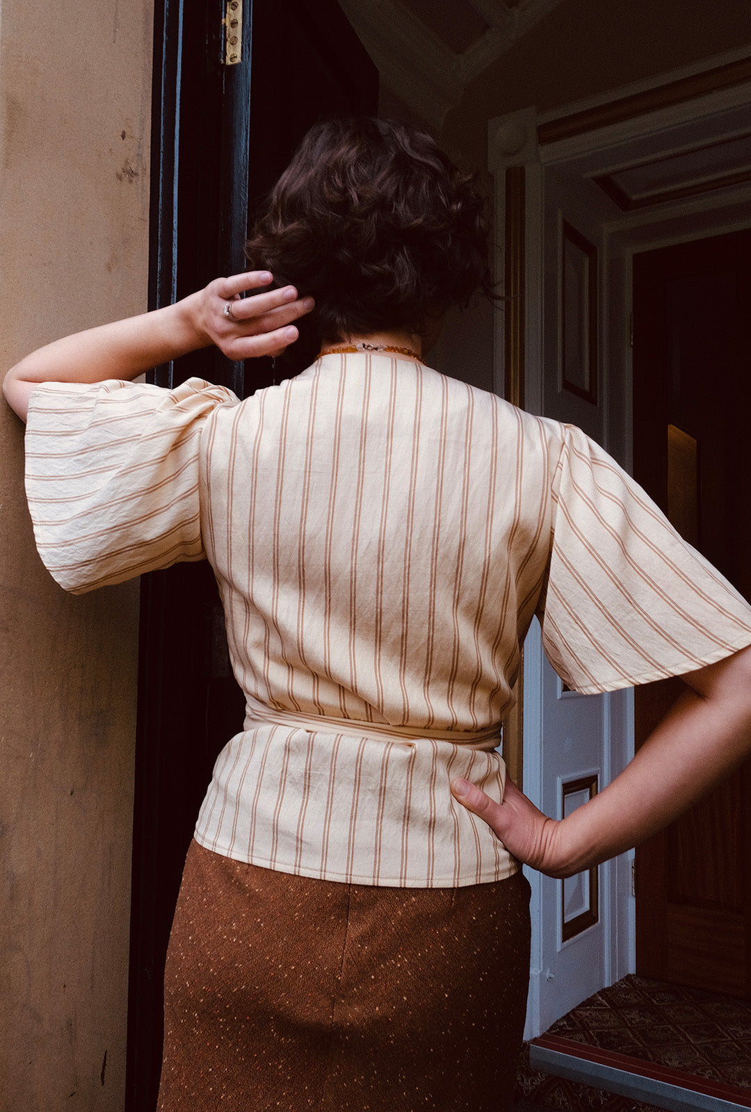 1930s Wrap Blouse - Oakline Stripe