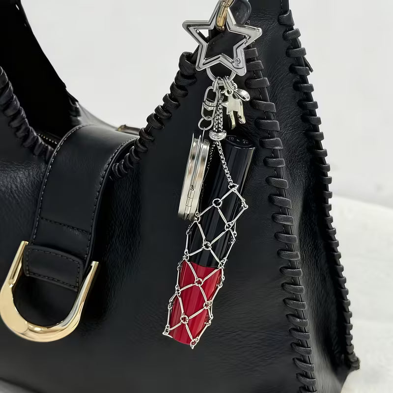 üî•‚ú®Lipstick Holder Keychain with Mirror