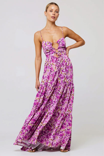 Floral Splice Swing Cami Maxi Dress