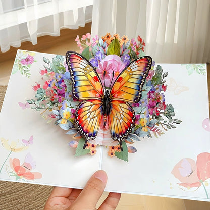 ü¶ã Vibrant 3D  Butterfly & Daisy Pop-Up Greeting Card