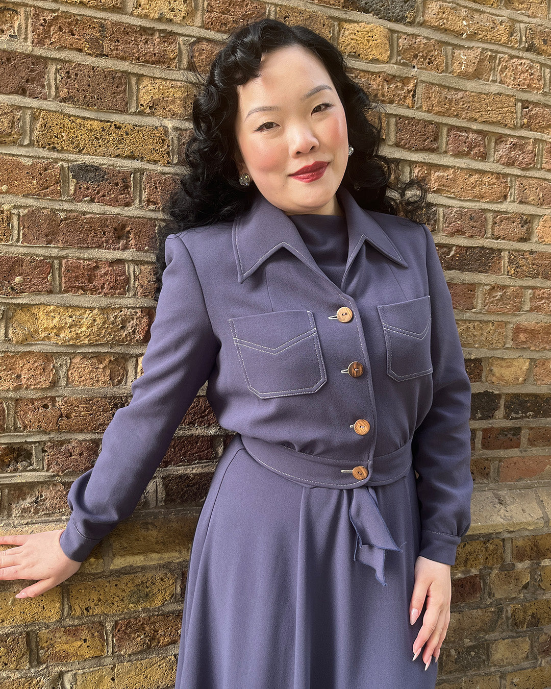 1940s Americana Button Jacket - Steel