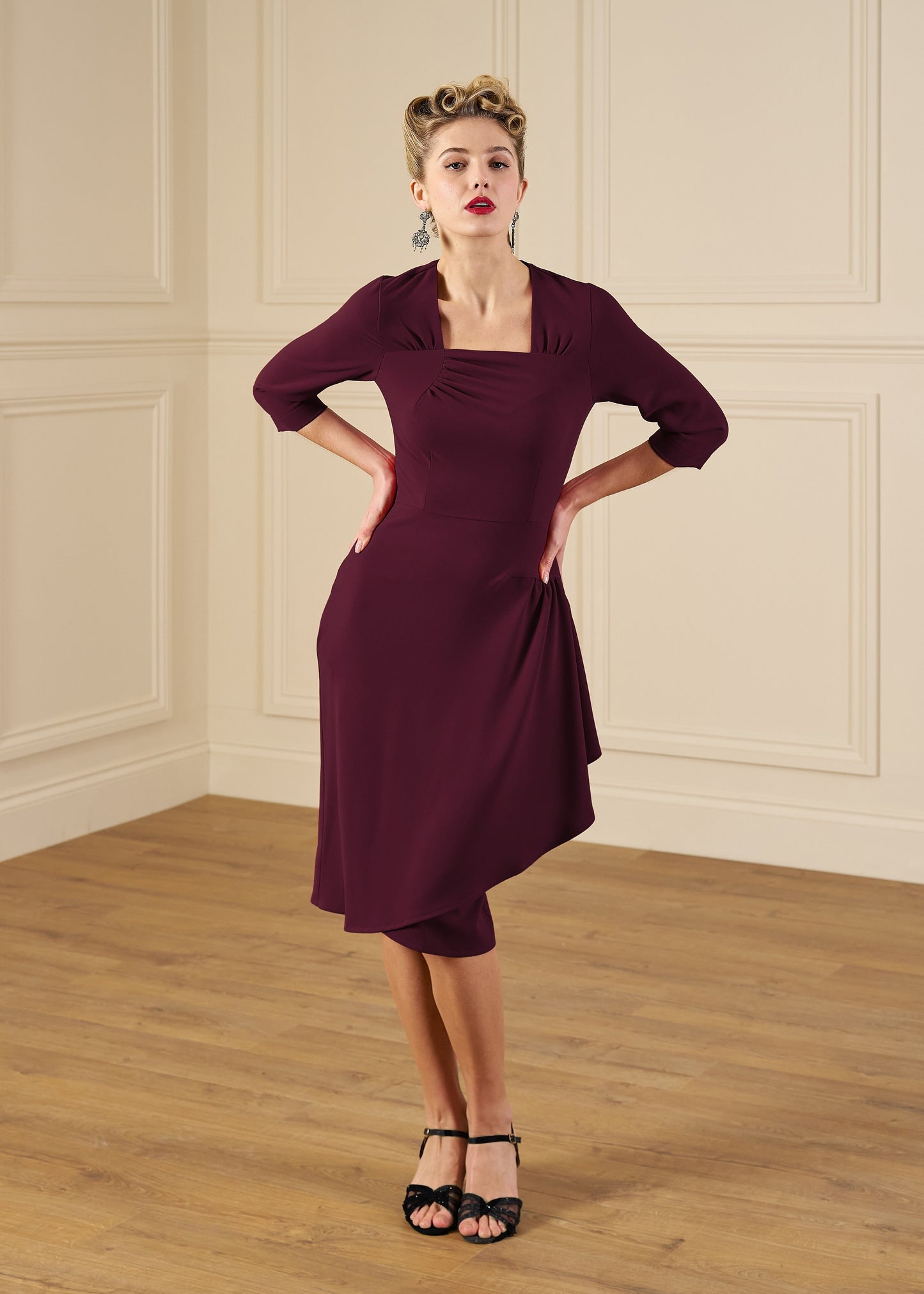 1940s O'Hara Cocktail Dress - Aubergine