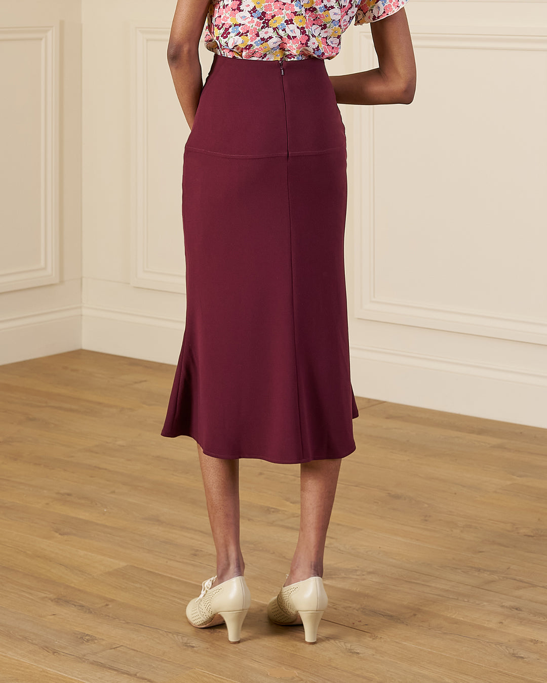 1930s Deco Panel Skirt - Aubergine