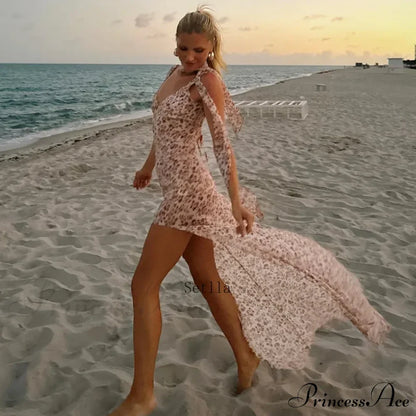 Backless Floral Birthday Maxi Dress