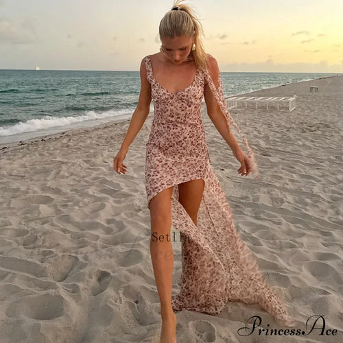Backless Floral Birthday Maxi Dress