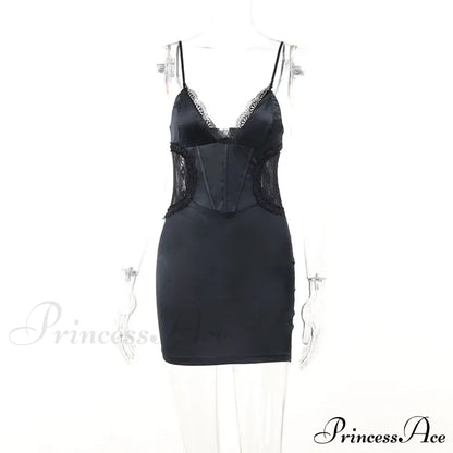 Backless Lace Detailing Club Mini Dress