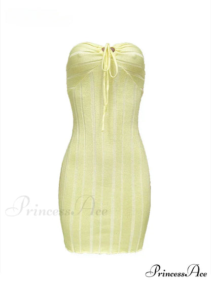 Backless Neck Sleeveless Knitted Mini Dress