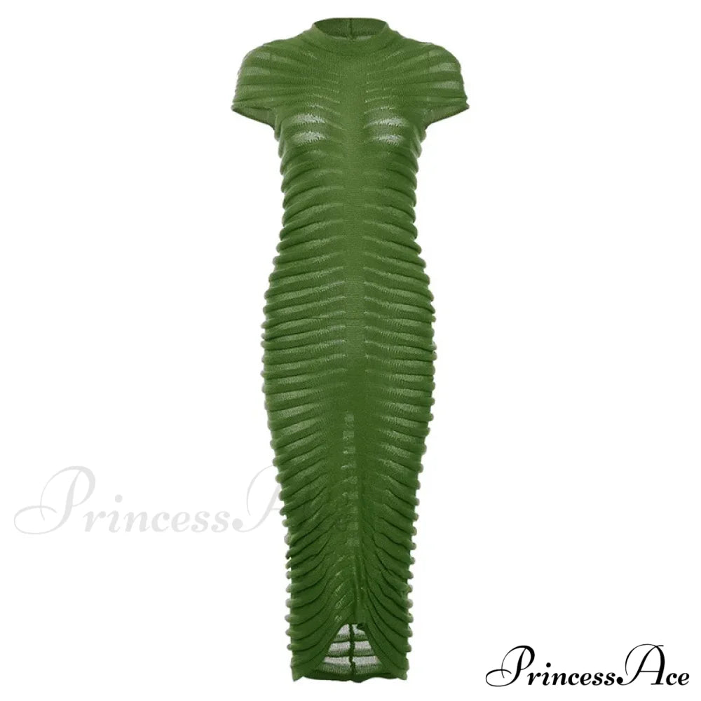 Backless V Neck Gown Maxi Dress