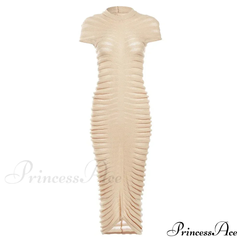 Backless V Neck Gown Maxi Dress