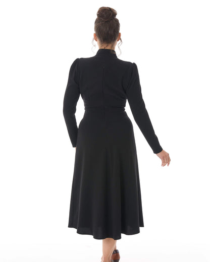 1970s Barbara Keyhole Dress - Black