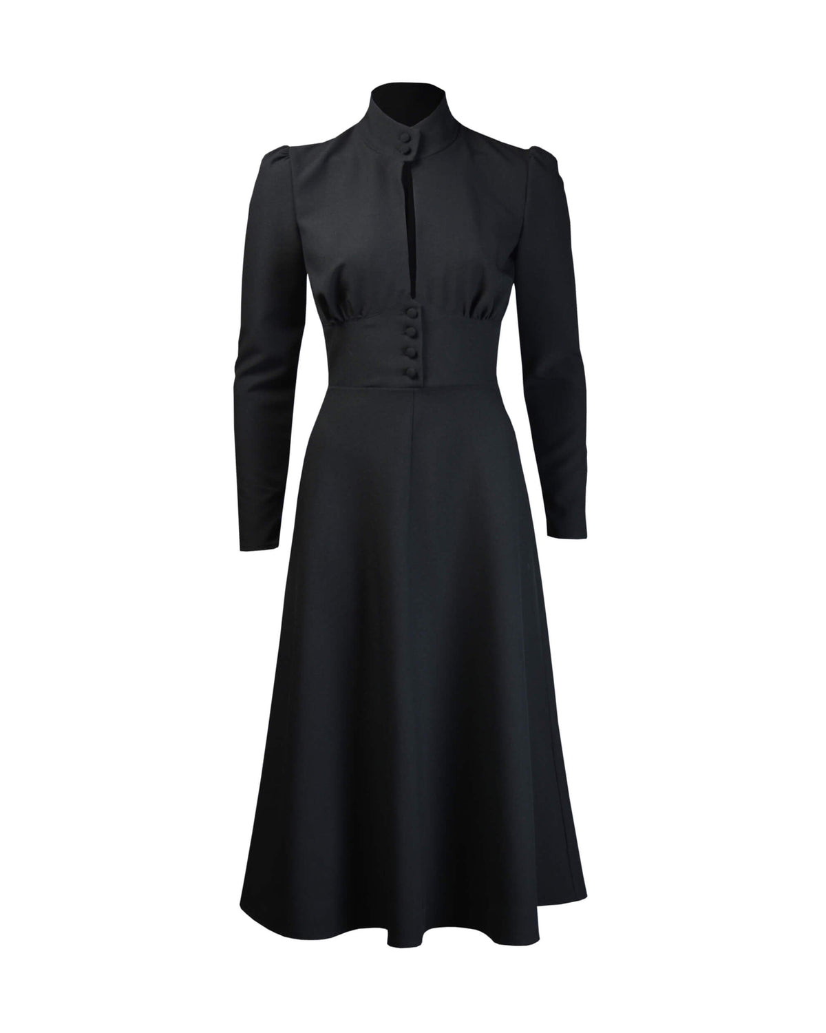 1970s Barbara Keyhole Dress - Black