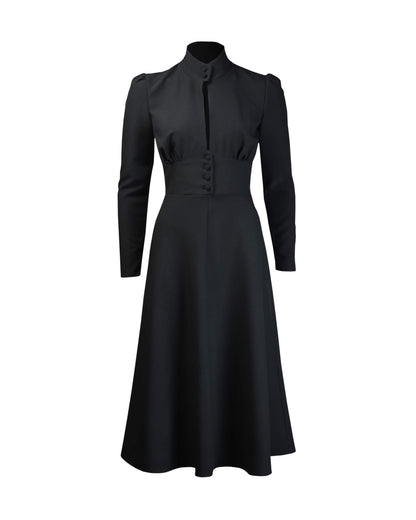 1970s Barbara Keyhole Dress - Black